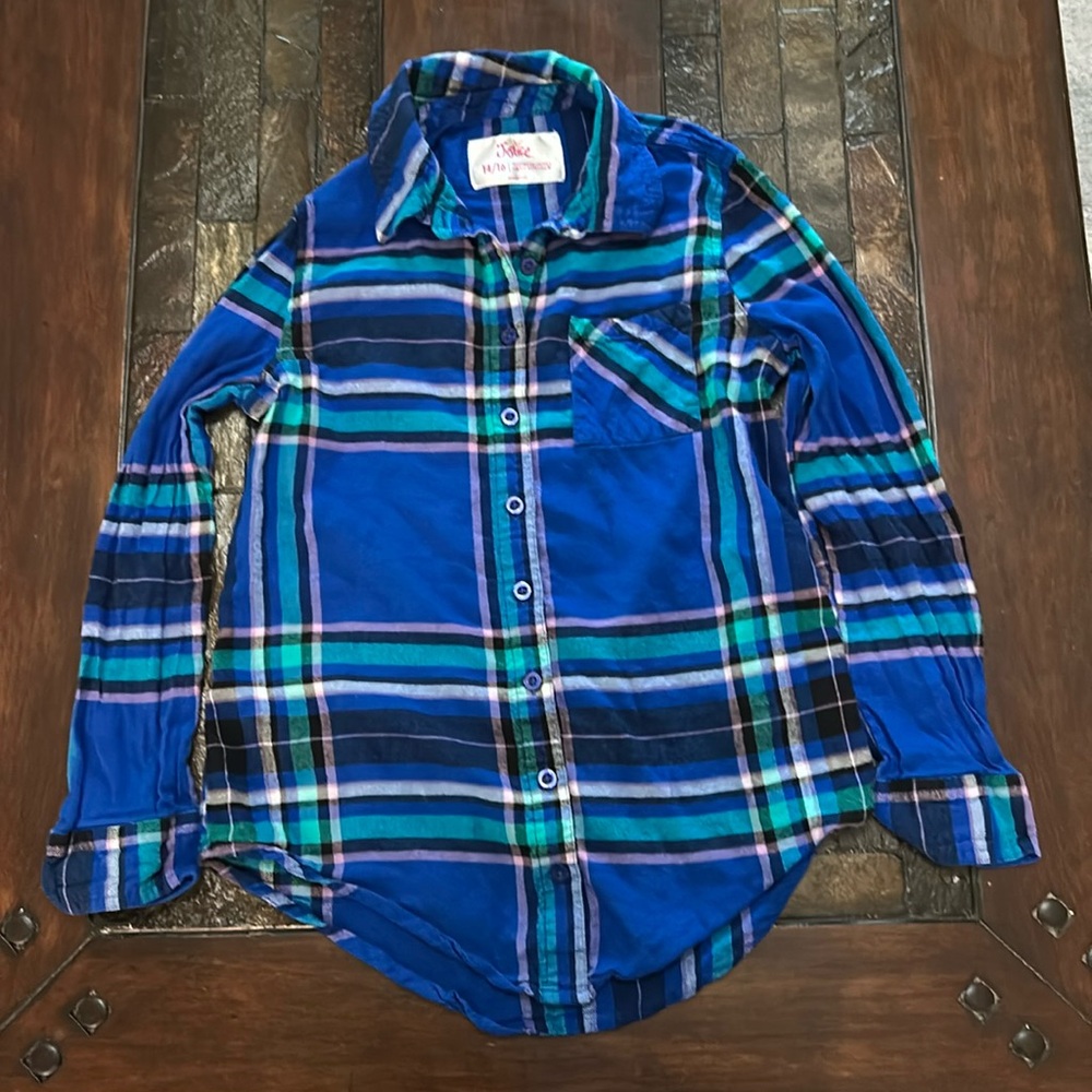 Girl’s Justice Plaid Top